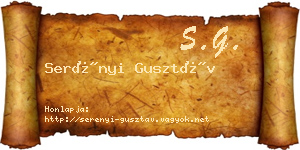 Serényi Gusztáv névjegykártya